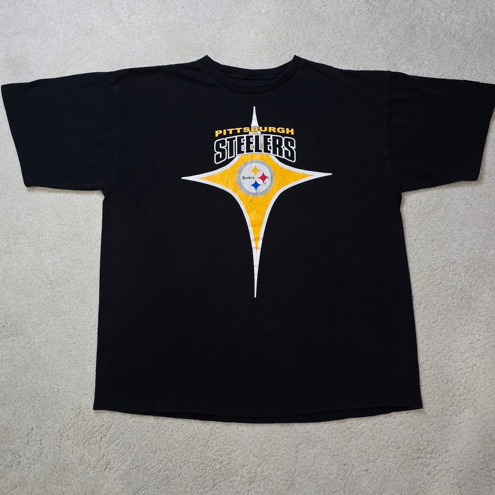 Pittsburgh Steelers Starter T Shirt Black Men's NFL‎ Vintage Graphic Tee
